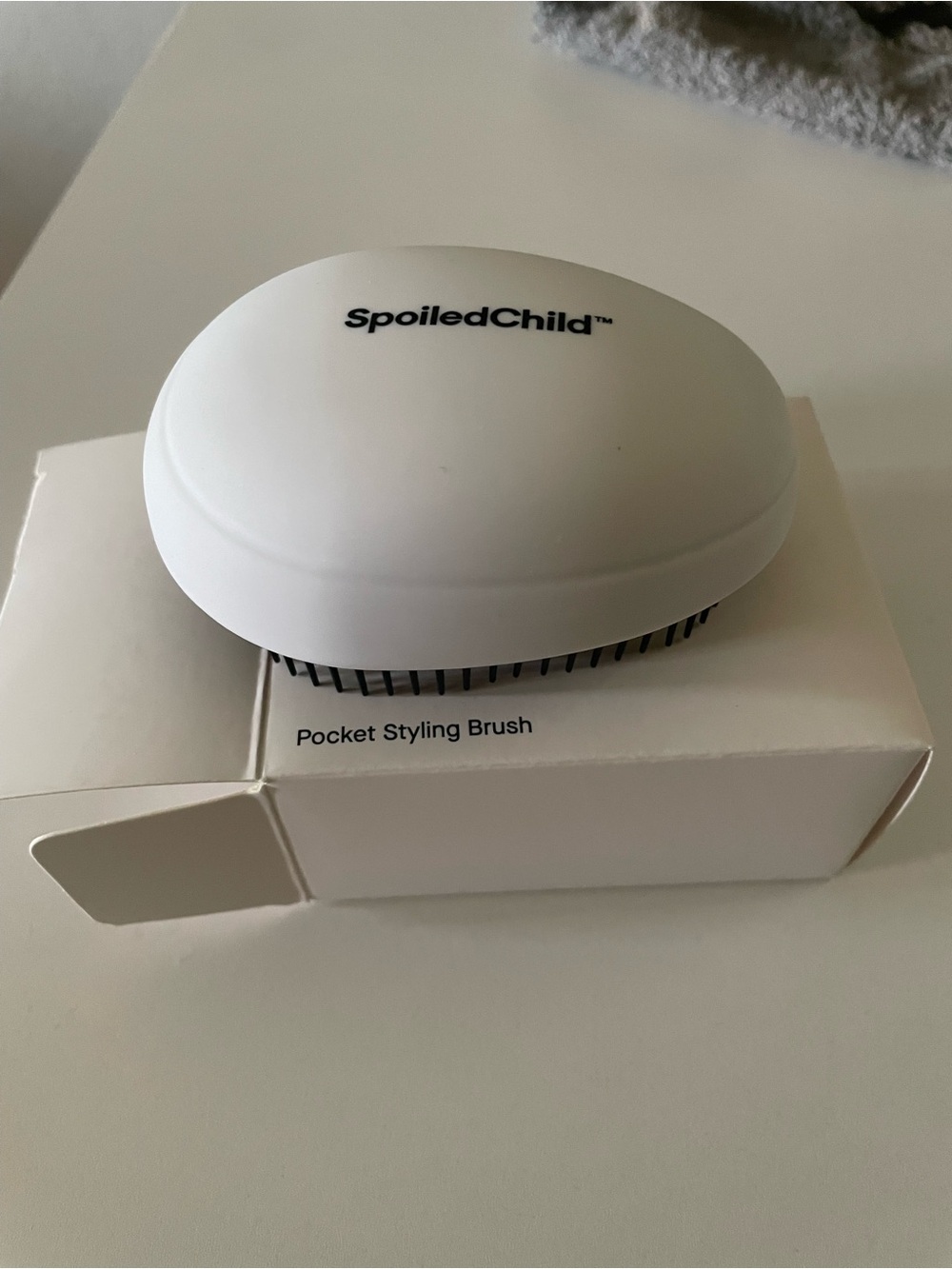 Spoiled Child Pocket Styling Brush in White and Black